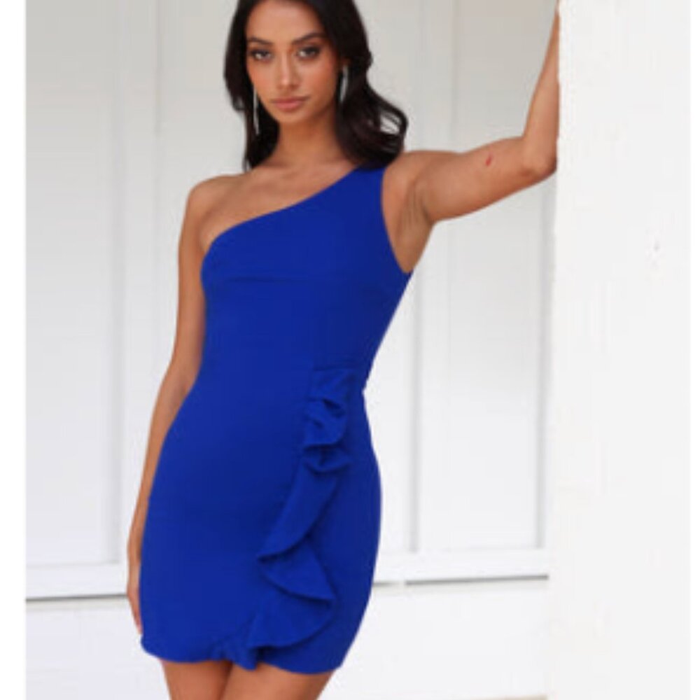 HELLO MOLLY Backstage Passes Mini Dress Cobalt